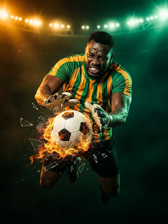 Tunde Okafor — synthetic legendary goalkeeper portrait